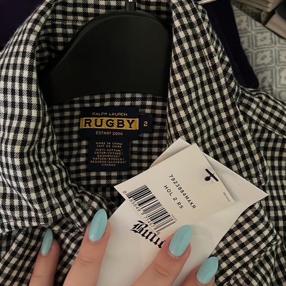 Ralph Lauren Gingham Ruffle Blouse - Picture 3 of 3